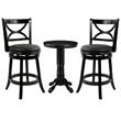 Home Square 3-Piece Set with Pub Table & 2 Counter Stools in Black