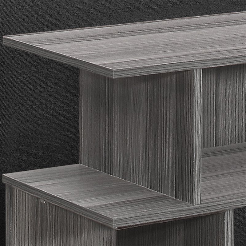 Home Square Contemporary Open Storage Wooden End Table in Gray - Set of 2