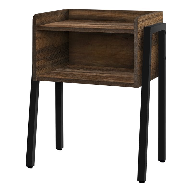 Home Square Reclaimed Look End Table in Brown and Black - Set of 2