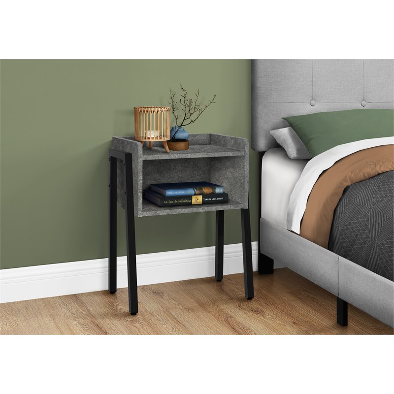 Home Square Faux Stone End Table in Gray and Black - Set of 2
