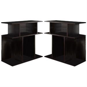 Home Square 24&quot Accent Side Table in Cappuccino Finish - Set of 2