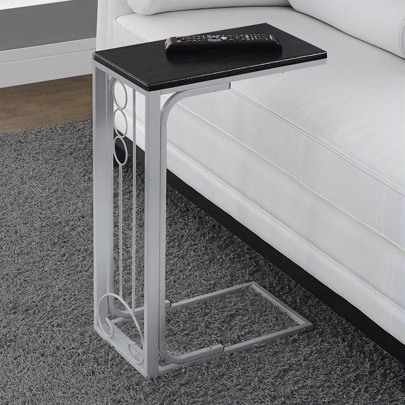 Home Square Accent Table in Black and Silver Finish - Set of 2