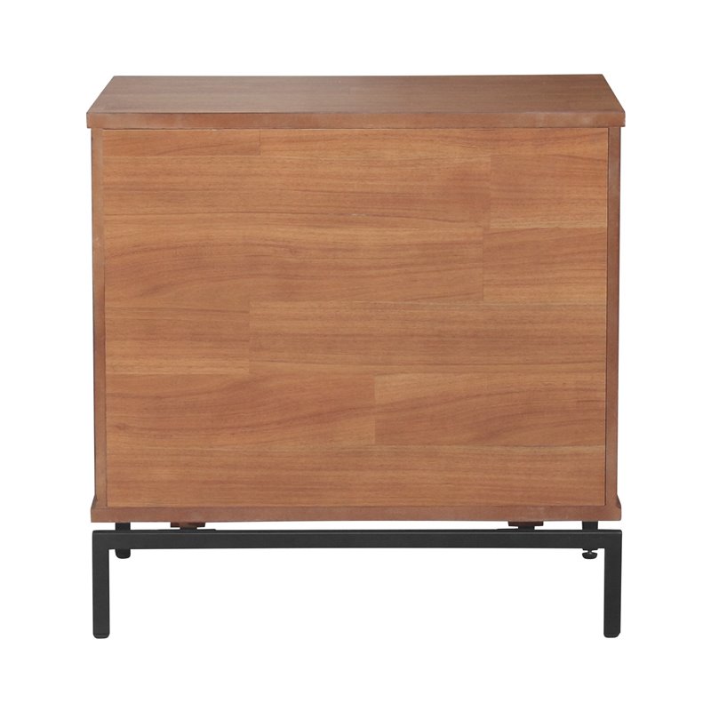 Home Square 1-drawer Wood End Table in Monterey Brown - Set of 2