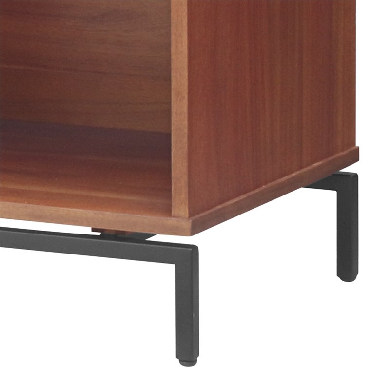 Home Square 1-drawer Wood End Table in Monterey Brown - Set of 2