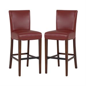 Home Square Milton 26&quot Counter Stool in Pomegranate Red - Set of 2