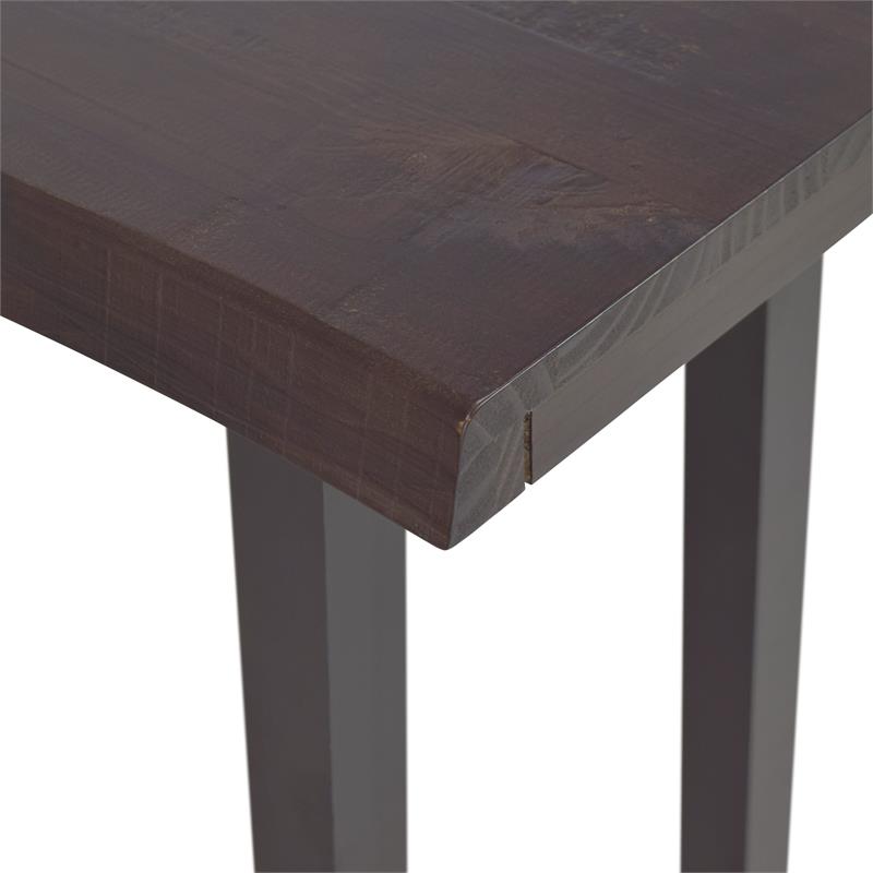 Home Square Solid Wood Live Edge Stool in Cherry and Ebony - Set of 2