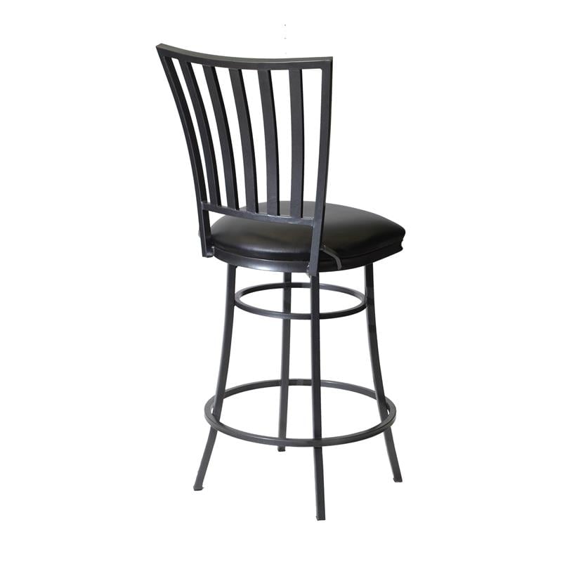Home Square Commercial Metal Swivel Counter Stool in Black - Set of 2