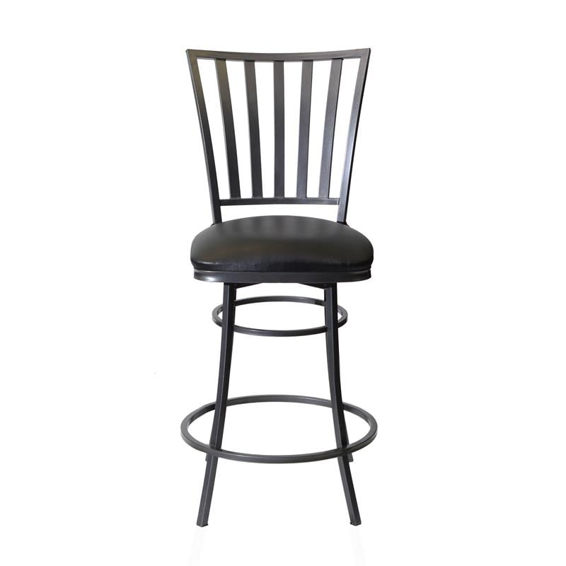 Home Square Commercial Metal Swivel Counter Stool in Black - Set of 3