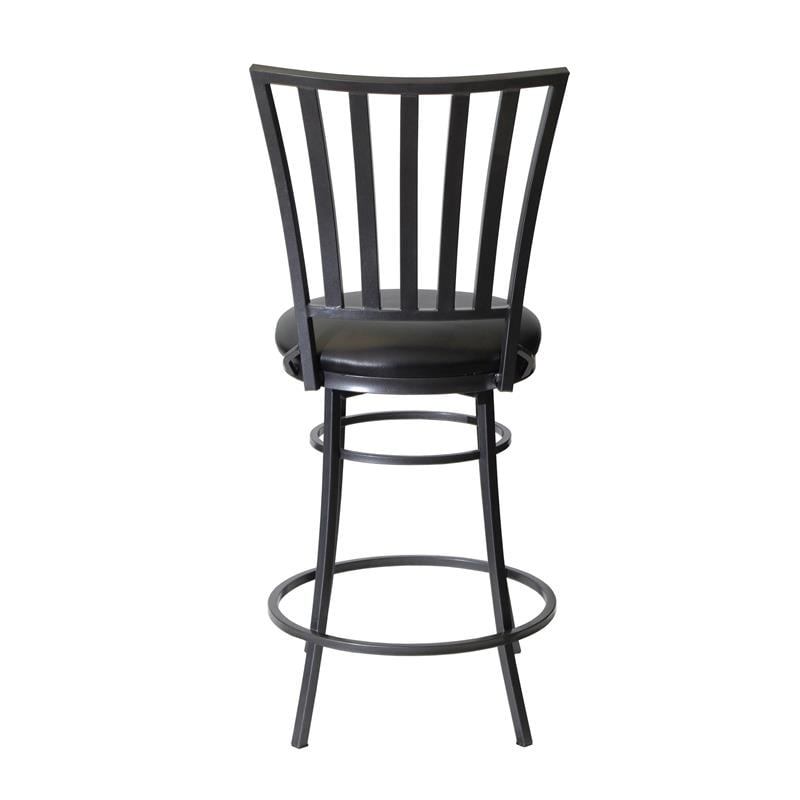 Home Square Commercial Metal Swivel Counter Stool in Black - Set of 3