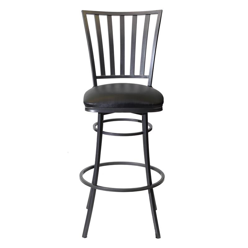 Home Square Commercial Grade Metal Swivel Barstool in Black - Set of 3