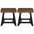 Home Square End Table in Caramel and Ebony - Set of 2