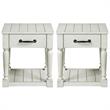 Home Square End Table in White Alabaster Finish - Set of 2