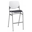 Home Square Stack Barstool in White Back/Black Seat - Set of 2