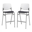 Home Square Stack Barstool in White Back/Black Seat - Set of 2