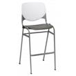 Home Square Stack Barstool in White Back/Brownstone Seat - Set of 2