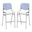 Home Square Stack Barstool in Peri Blue Back/White Seat - Set of 2