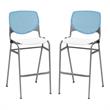 Home Square Stack Barstool in Sky Blue Back/White Seat - Set of 2