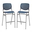 Home Square Stack Steel Frame Barstool in Navy - Set of 2