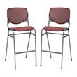 Home Square Plastic Stack Barstool in Burgundy Finish - Set of 2
