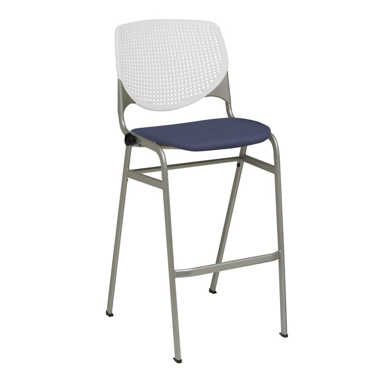 Home Square Stack Vinyl Upholstered Seat Barstool in Grape - Set of 2