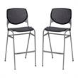 Home Square Stack Steel Frame Barstool in Black Finish - Set of 2
