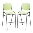 Home Square Stack Steel Frame Barstool in Lime Green Finish - Set of 2