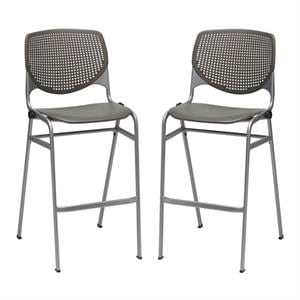 Home Square Stack Steel Frame Barstool in Brownstone Finish - Set of 2
