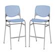 Home Square Stack Steel Frame Barstool in Peri Blue Finish - Set of 2