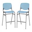 Home Square Stack Steel Frame Barstool in Sky Blue Finish - Set of 2