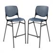 Home Square Stack Steel Frame Barstool in Navy/Black - Set of 2