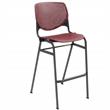 Home Square Plastic Stack Barstool in Burgundy - Set of 2