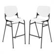 Home Square Stack Steel Frame Barstool in White/Black - Set of 2