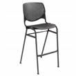 Home Square Stack Steel Frame Barstool in Black - Set of 2