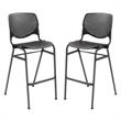 Home Square Stack Steel Frame Barstool in Black - Set of 2