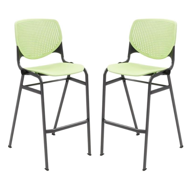 Home Square Stack Barstool in Lime Green Finish - Set of 2