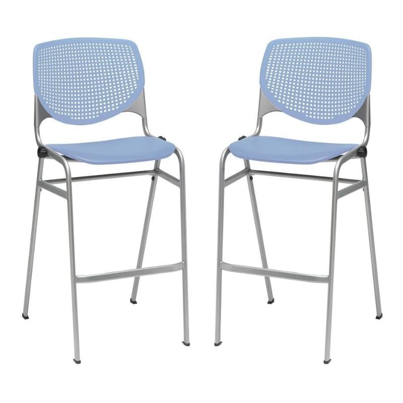 Home Square Stack Barstool in Peri Blue Finish - Set of 2