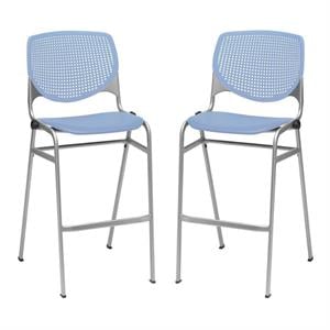 Home Square Stack Barstool in Peri Blue Finish - Set of 2