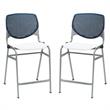 Home Square Plastic Counter Stool in Navy Back - Set of 2