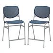 Home Square Plastic Counter Stool in Navy - Set of 2