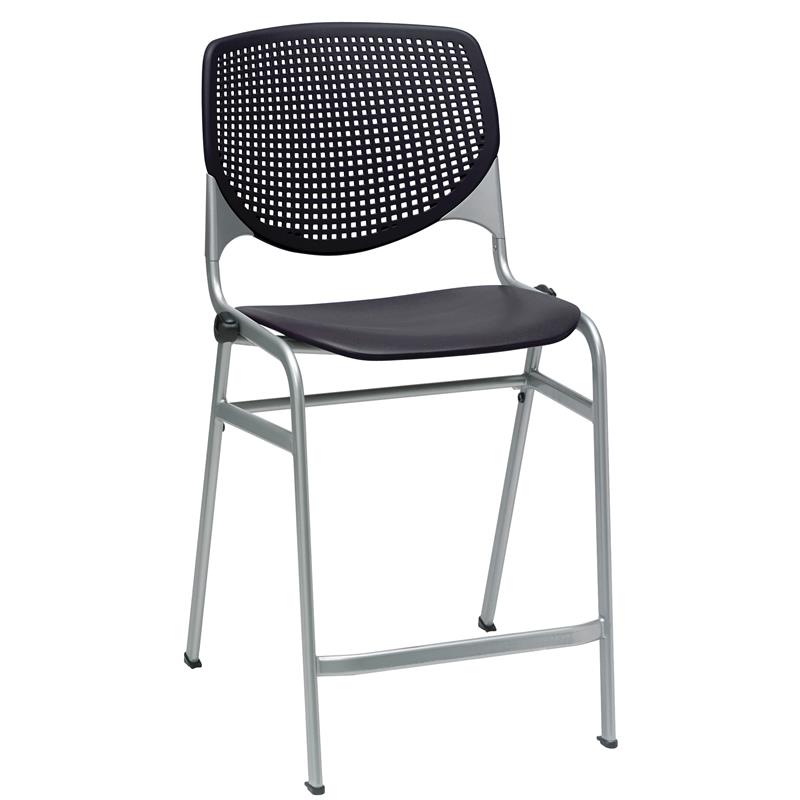 Home Square Plastic Counter Stool in Black - Set of 2