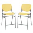 Home Square Plastic Counter Stool in Yellow - Set of 2