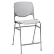 Home Square Plastic Counter Stool in Light Gray - Set of 2