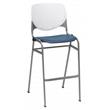 Home Square Stack Barstool in White Back/Navy Seat - Set of 3