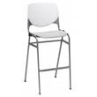 Home Square Stack Barstool in White Back/Light Grey Seat - Set of 3