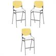 Home Square Stack Barstool in Yellow Back/White Seat - Set of 3