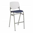 Home Square Stack Vinyl Upholstered Seat Barstool in Grape - Set of 3