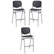 Home Square Stack Steel Frame Barstool in Black Finish - Set of 3