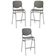 Home Square Stack Steel Frame Barstool in Brownstone Finish - Set of 3