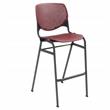 Home Square Plastic Stack Barstool in Burgundy - Set of 3