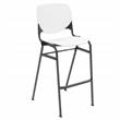 Home Square Stack Steel Frame Barstool in White/Black - Set of 3